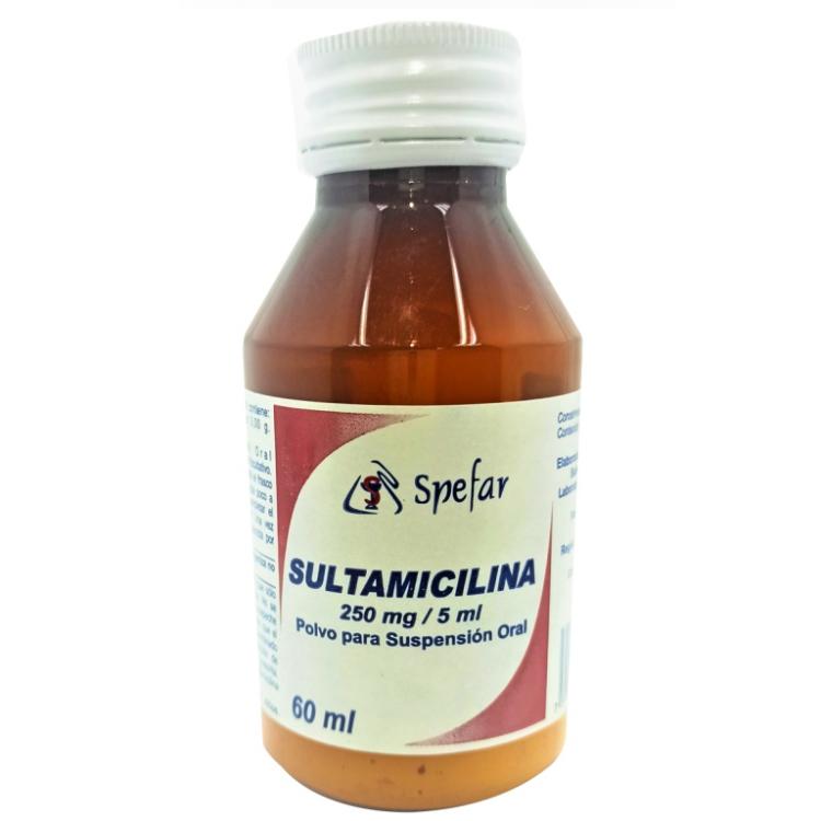 SULTAMICILINA 250MG/5ML POLVO SUSP ORAL 60ML SPEFAR