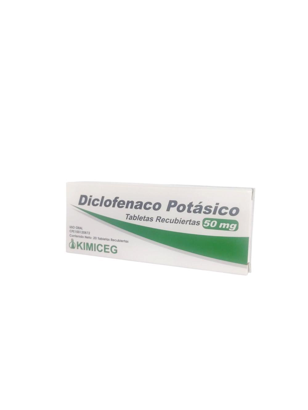 DICLOFENACO POTASICO 50MG X 20 TAB REC KIMICEG