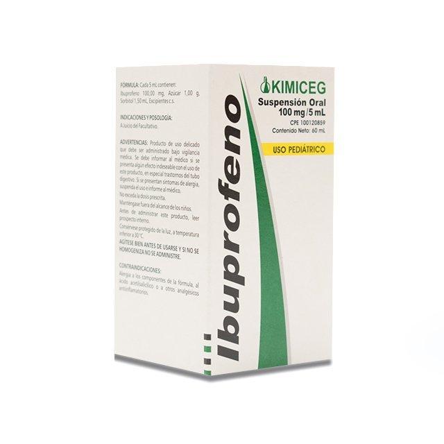 IBUPROFENO 100 MG/5 ML SUP PED 60 ML KIMICEG