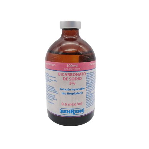 BICARBONATO DE SODIO 5% 0.6 MEQ/ML SOL INY 100ML BEHRENS