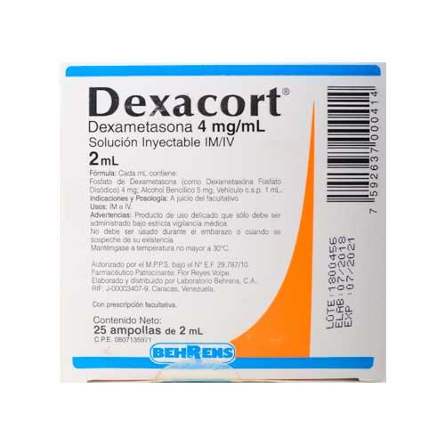 DEXACORT DEXAMETASONA 4MG/ML SOL INY IM/IV X 5 AMP BEHRENS