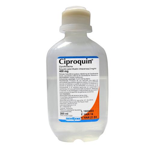 CIPROQUIN CIPROFLOXACINA 2MG/ML 200MG INFUSION IV X 100ML BEHRENS
