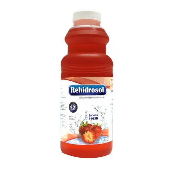 REHIDROSOL SOLUCION ELECTROLITICA SABOR A FRESA 45MEQ/600ML BEHRENS