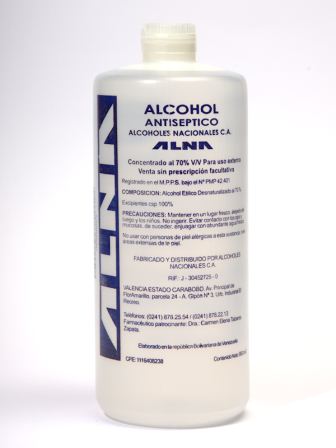ALCOHOL ETILICO DESNT ANTISEPTICO 70% X 950 ML ALNA 