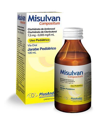 MISULVAN COMPOSITUM AMBROXOL 7.5MG+CLEMBUTEROL 0.005MG/ML JBE PED 120ML PLUSANDEX