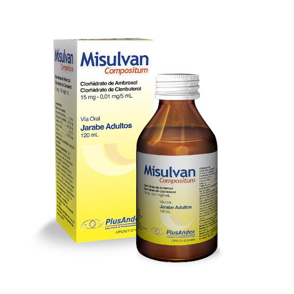 MISULVAN COMPOSITUM AMBROXOL 15MG+CLEMBUTEROL 0.01MG/ML JBE ADUL 120ML PLUSANDEX