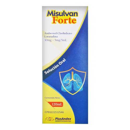 MISULVAN FORTE AMBROXOL LORATADINA 30MG/5ML JARABE 120ML PLUSANDEX 