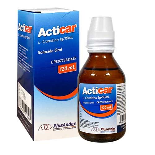 ACTICAR L-CARNITINA 1G/10 ML X 120 ML PLUSANDEX