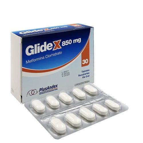 GLIDEX METFORMINA CLORHIDRATO 850 MG X 30 TAB REC PLUSANDEX
